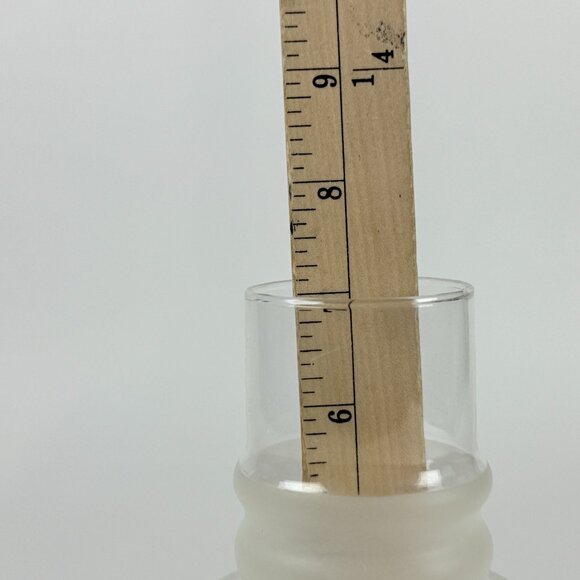 Vintage Frosted Glass Hurricane Lamp Chimney Shade w Leaf Grapes Design - Picture 7 of 8